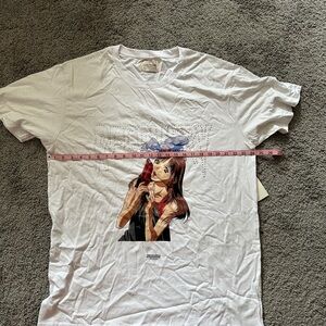 Lifted Anchors White Graphic T-Shirt with Anime Design